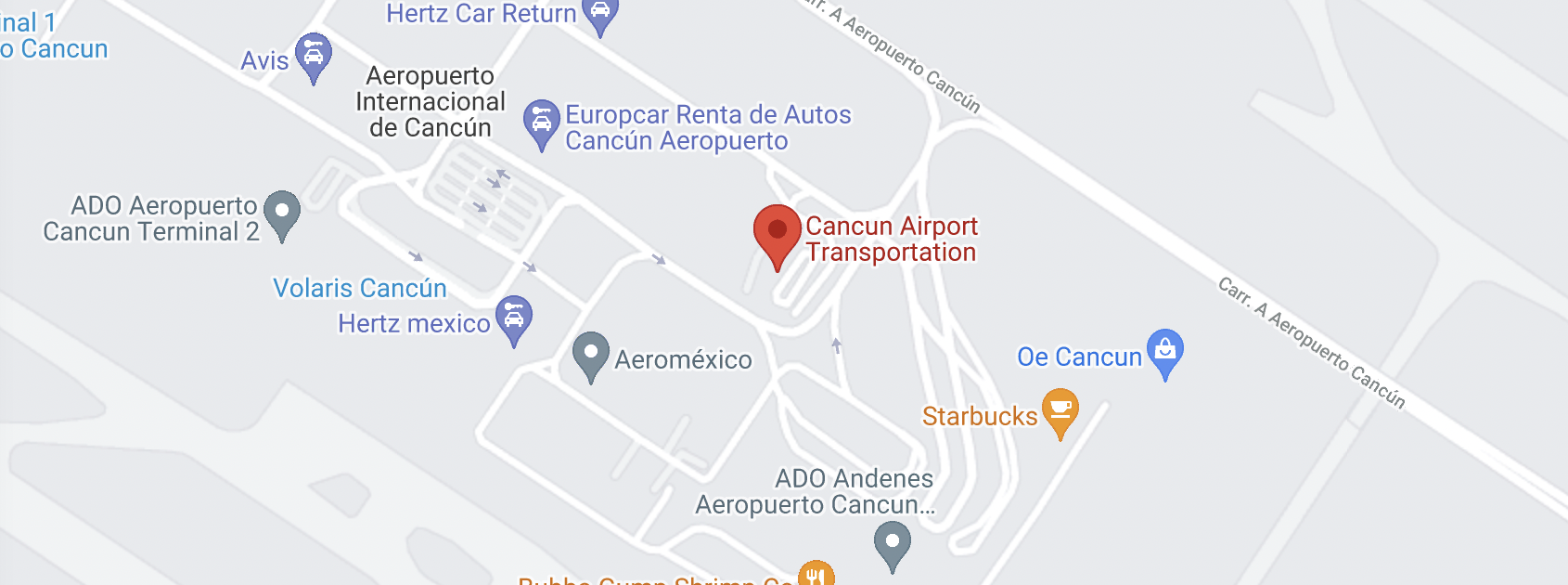 Cun Cancun International Airport Terminal Map